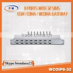 8 Port With 32 Sims Cards 2100Mhz Wcdma Voip Gateway Communication Equipment,wcdma Usb Stick thumbnail-1
