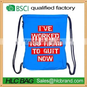 Supermarket High Quality Polyester pe Drawstring Bag thumbnail-1