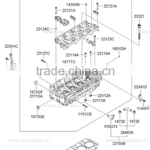 Cylinderhead 2.5 VGT CRDI Set for Engine Diesel D4BF From Mobis Manufacture thumbnail-2