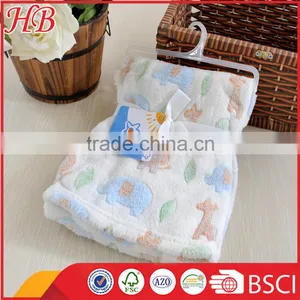 Fashion Cute Jacquard Coral Fleece Baby Blanket thumbnail-2