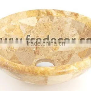 Yellow Mosaic Marble Sink thumbnail-1