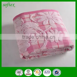 100% Cotton Terry Cloth Blanket Flower Design thumbnail-2