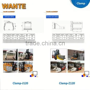 WANTE MACHINERY Forklift Brick Block Clamp Price thumbnail-4