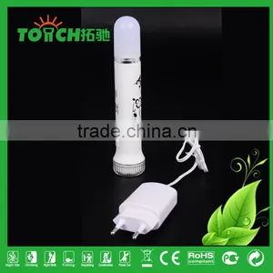 2016 New Disign Rechargeable LED Flashlights With Charger Multifunctional Camping Light Plastic Torch Light High Quality Lamp thumbnail-3