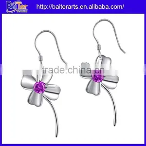 Wholesale Heart Shaped 925 Sterling Silver Amethyst Earrings Stud thumbnail-4