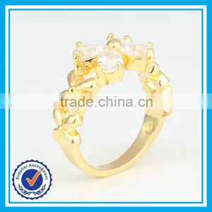 Cheap Price Fancy Crystal Gold Rings 18k Fake Diamond Ring thumbnail-1