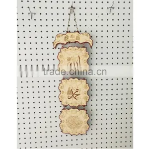 Yiwu Factory Supplier Free Customized Four Link Wooden Muslim Pendant With Edging thumbnail-1