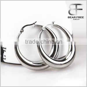 Factory Direct Price High Polished Stainless Steel Hoops Womens Mens Huggie Earrings thumbnail-6