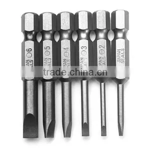 6pcs 50mm 2.0-6.0mm Flat Head Slotted Tip S2 Screwdrivers Bits thumbnail-5
