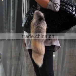 High Quality Real Fox Tail Fur Keychain thumbnail-4