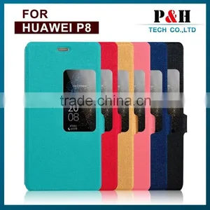 Factory Price for New Goldsand Series Window Filp Case for Huawei Ascend p8 thumbnail-4