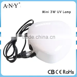 Professional Home Using White Heart Shape 3W Nail Curing Light UV Nail Polish Dryer thumbnail-1
