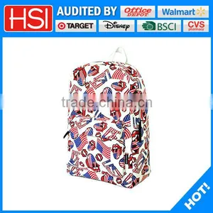600D Printing Mouth and Tongue Flag Sublimation Backpack thumbnail-1