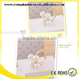 Gold Silver Color Pearl Style Photo Jewelry Finger Rings thumbnail-4