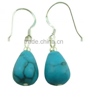 Fashion Earring, Silver Earring, Stone Earring,Turquoise Earring thumbnail-1