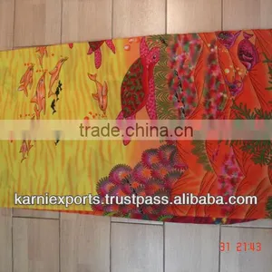 VISCOSE PAREO 110X180CMS. WITH FRINGAGE PRINTED BEACHWEAR PRINTS JODHPUR PAREOS JAIPUR PRINTS PAREOS BEACHPAREO Floral &seaprint thumbnail-6
