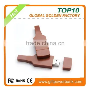 High Quality Hot Sell Lastest Design Bottel Shape Wooden Customized Usb Flash Drivers thumbnail-1