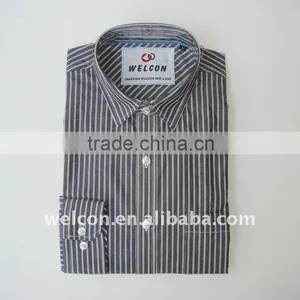 Latest Men's Long Sleeve Style Stripe Classic Business Dress 100% Cotton Shirt thumbnail-1
