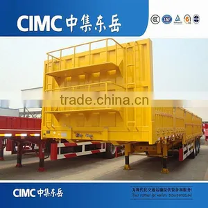 CIMC 3 Axle Side Wall Cargo Truck Trailer With Side Boards thumbnail-1