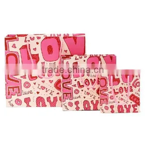 Pink Love Paper Bag For Gift thumbnail-4