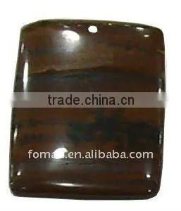 40x30mm Rectangle Iron Tigery Eye Semi Precious Loose Pendant thumbnail-1