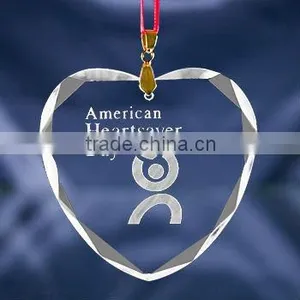 Hanging Crystal Christmas Decoration, Crystal Heart Shape Decoration thumbnail-1