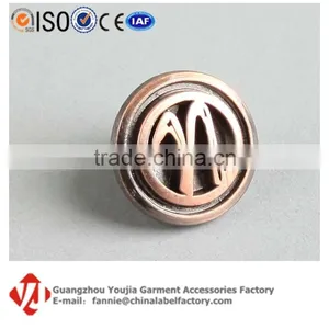 Antique Vintage Custom Round Letter Logo N Metal Decorative Button Snap For Jeans Jackets thumbnail-1