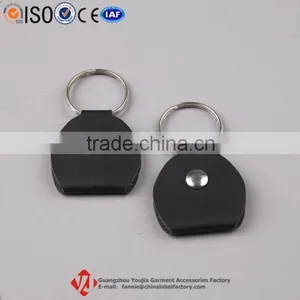Promotional Blank Black Leather Pouch Key Chain With Nail Without Logo thumbnail-1