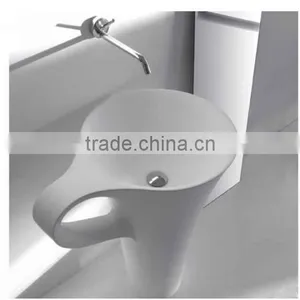 Solid Surface Table Top Man-made Stone Pedestal Basin, Artificial Stone Freestanding Wash Basin thumbnail-1
