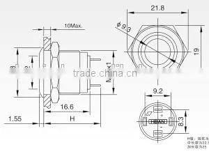 Metal Off/on 16mm Momentary Push Button Switch/Touch Switch With LED thumbnail-3