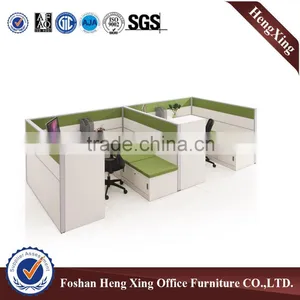 Aluminum Frame Design Workstation 2 Person Wooden Office Cubicle (HX-PT630) thumbnail-1