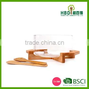 High Quality Bamboo Salad Bowl With Spoons,natural Living Bamboo Salad Bowls Wholesale thumbnail-3