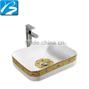 Chinese Cheap Fancy Color Pure White Ceramic Sinks Basin thumbnail-1