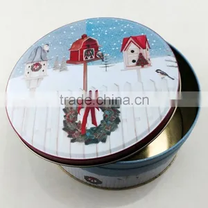 Round Christmas Nesting Tin Boxes Set for Cookies/cupcake thumbnail-4