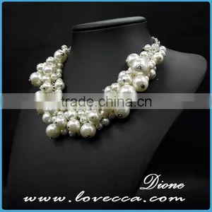 New Wholesale Jewelry Necklace Exaggerate Bohemian Bib Collar Pearl Necklace Chain thumbnail-3