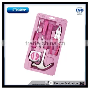6pcs Home Use Mini DIY Ladies Pink Hand Tool Kit Set thumbnail-1