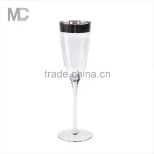 Wholesale Handmade Home Decoration Fancy Sliver Glass Champagne Flute thumbnail-1