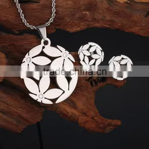 Fashion Cheap 24 Carat Gold Plated Earrings Pendant Jewelry Set Made in China thumbnail-2