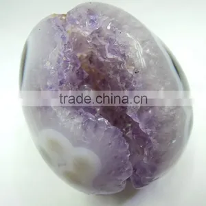 High Quality Hand Carved Natural Amethyst Crystal Geode Skulls for Decoration thumbnail-5