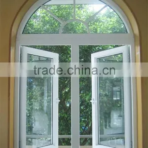 Aluminum Side Hung Casement Window With Half Round Spoked Pediment thumbnail-1