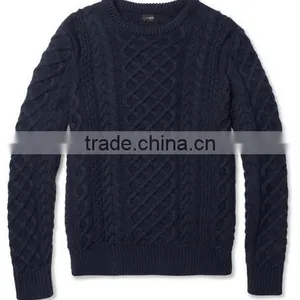 15JWT0117 Men Cotton Cashmere Cable Knit Sweater thumbnail-1