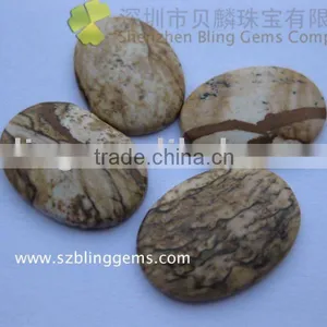 High Quality Natural Picture Jasper Semi Precious Gemstone Cabochon thumbnail-1