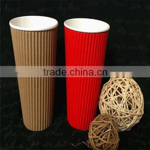 Recycled Custom Logo Printed Disposable Ripple Paper Coffee Cup From Supplier thumbnail-3
