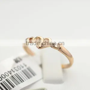 Wholesale Rose Gold Heart Shaped Gold Finger Ring Without Stone thumbnail-2