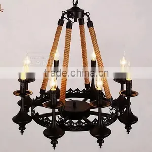 Vintage Industrial Pendant Lighting Iron Ceiling Lamp Candle Chandelier thumbnail-2