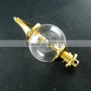 20mm Glass Ball in Gold Plated Brass Vial Pendant DIY Glass Dome Bottle Charm Supplies 1850196 thumbnail-2