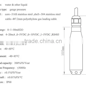 FLS-CG11 High Resolution Deep Well IP68 400mm Liquid Level Transmitter thumbnail-3
