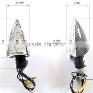 Carbon Look Motorcycle Winker Lamp With Led Light thumbnail-1