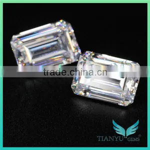 Wholesale Heat Zircon Gemstones for Jewelry White Emerald Cut Syntheic CZ Stone Gems Price thumbnail-1