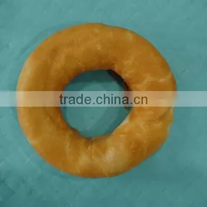 Expanded Rawhide Ring With Little Chicken Wrapped/rawhide Dog Chewing Ring thumbnail-1